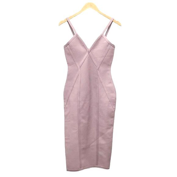 NWT The Girlcode Bandage V Neck Bodycon Midi Dress Lilac Mauve Women’s Size 6 - Picture 1 of 13